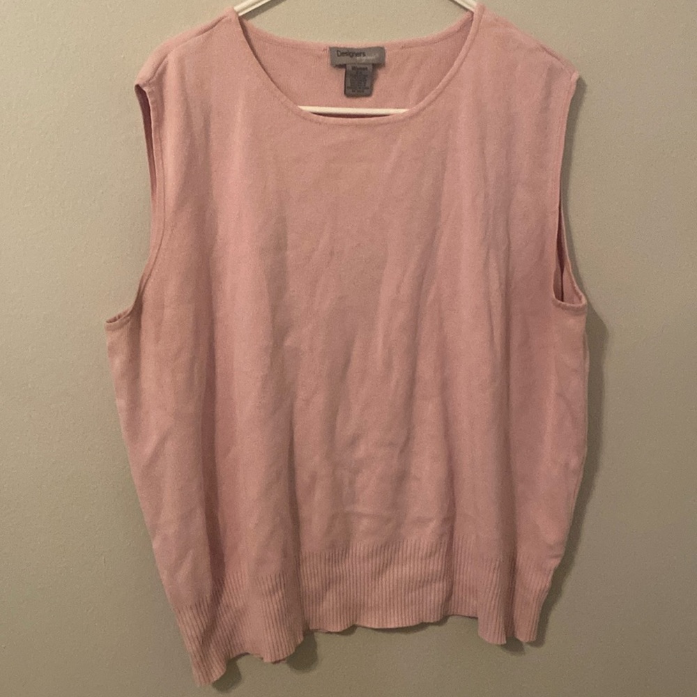 Designers Originals Pastel Pink Sweater Vest [Size: 2X]